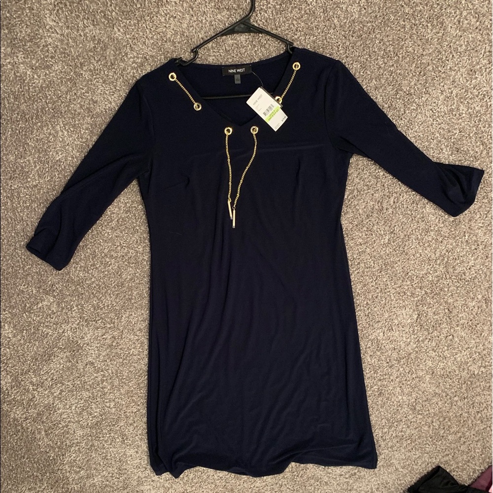 NWT!! NINE WEST NAVY dress! Size 4